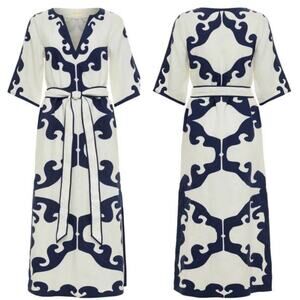 NWT Carolina K Calliope Kaftan Maxi Dress Size XL Gardenia‎ Linen Tie Waist $695